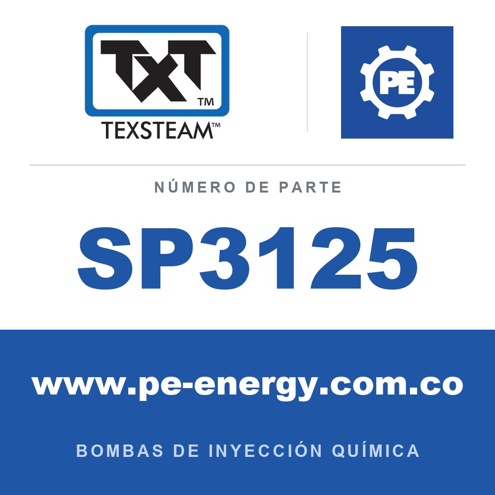 Texsteam SP3125 Ensamble de bomba - TRÍPLEX (TPLX) BOMBA (PUMP) ENSAMBLE DE PIEZAS COMUNES (COMMON PARTS ASSY)