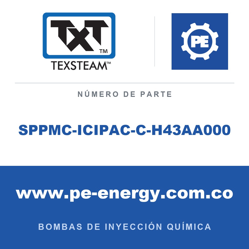 Texsteam SPPMC-ICIPAC-C-H43AA000 Bomba - BOMBA, SIMPLEX (SPLX) 1/2 AJUSTABLE (ADJ),ICIP,C1D2,AC/DC FUENTE DE ALIMENTACIÓN T/T