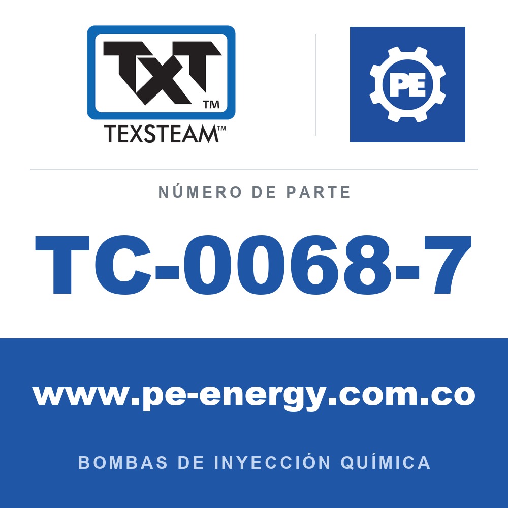 Texsteam TC-0068-7 - Texsteam TC 0068-7 - Cabezal de Bomba para Bomba de Inyección Química