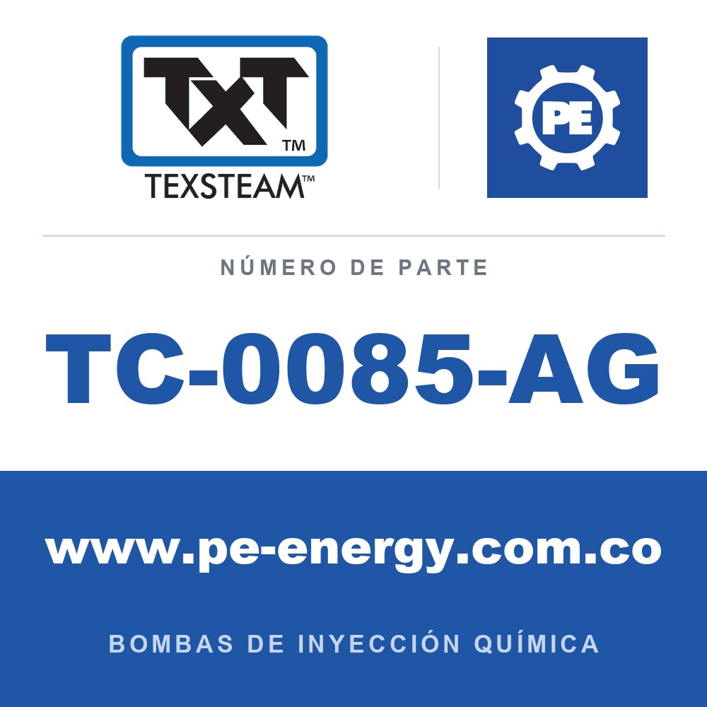 Texsteam TC-0085-AG - Texsteam TC 0085-AG - Cabezal de Bomba para Bomba de Inyección Química