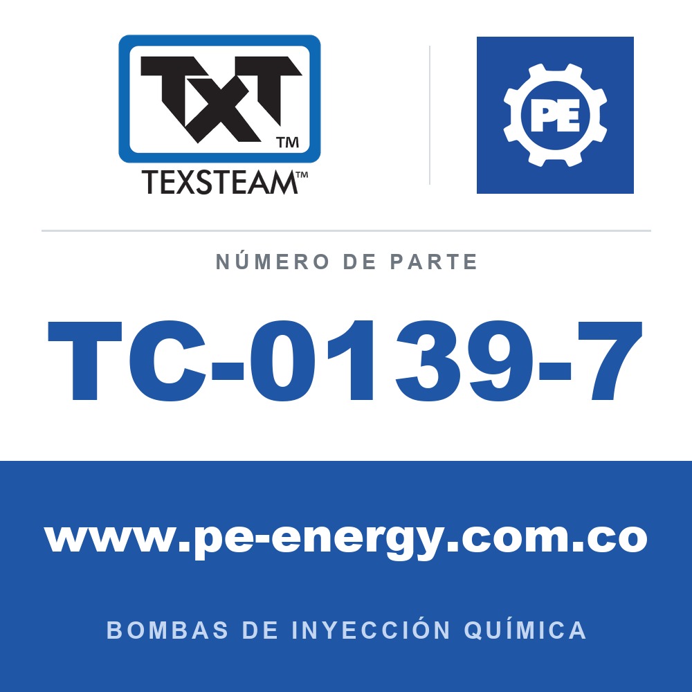 Texsteam TC-0139-7 - Texsteam TC 0139-7 - Cabezal de Bomba para Bomba de Inyección Química