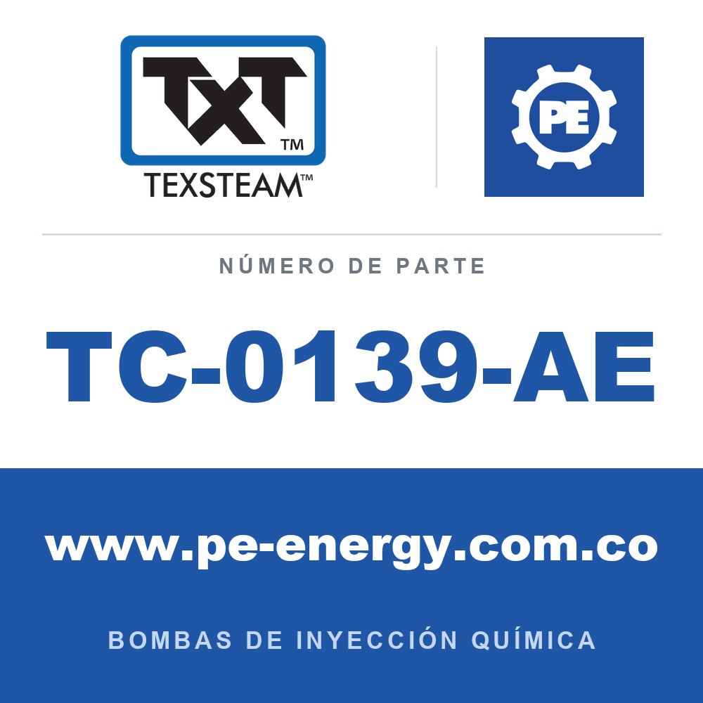 Texsteam TC-0139-AE - Texsteam TC 0139-AE - Cabezal de Bomba para Bomba de Inyección Química