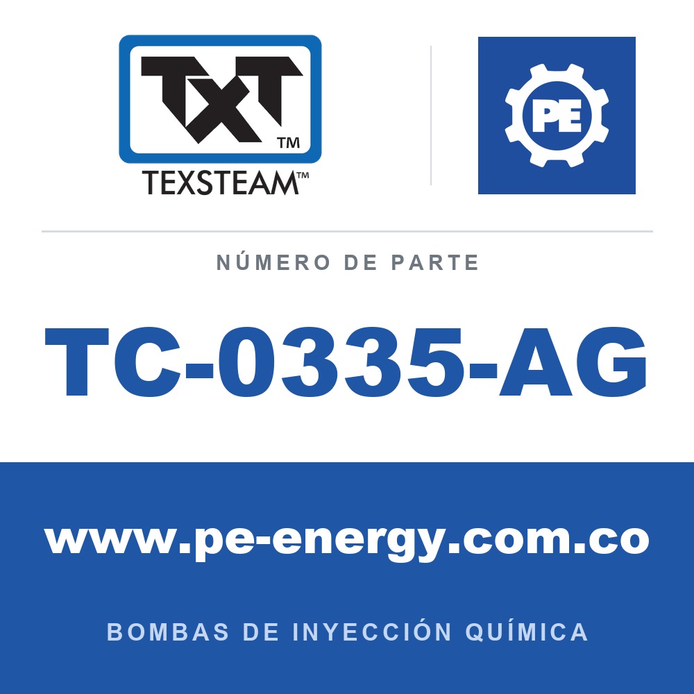 Texsteam TC-0335-AG - Texsteam TC 0335-AG - Cabezal de Bomba para Bomba de Inyección Química