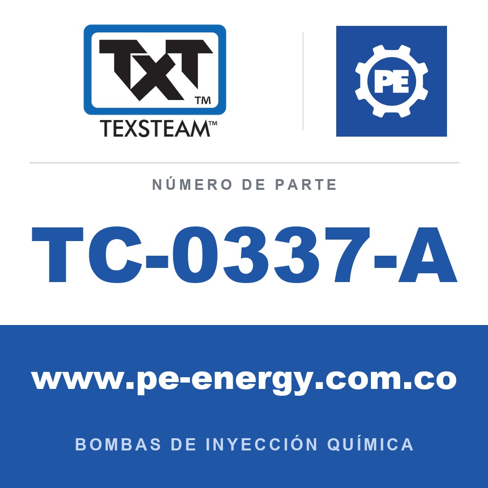 Texsteam TC-0337-A - Texsteam TC 0337-A - Cabezal de Bomba para Bomba de Inyección Química
