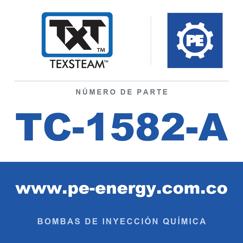 Texsteam TC-1582-A - Texsteam TC 1582-A - Cabezal de Bomba para Bomba de Inyección Química