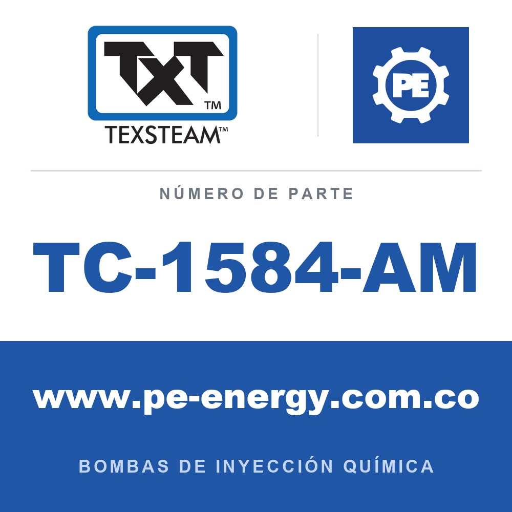 Texsteam TC-1584-AM - Texsteam TC 1584-AM - Cabezal de Bomba para Bomba de Inyección Química