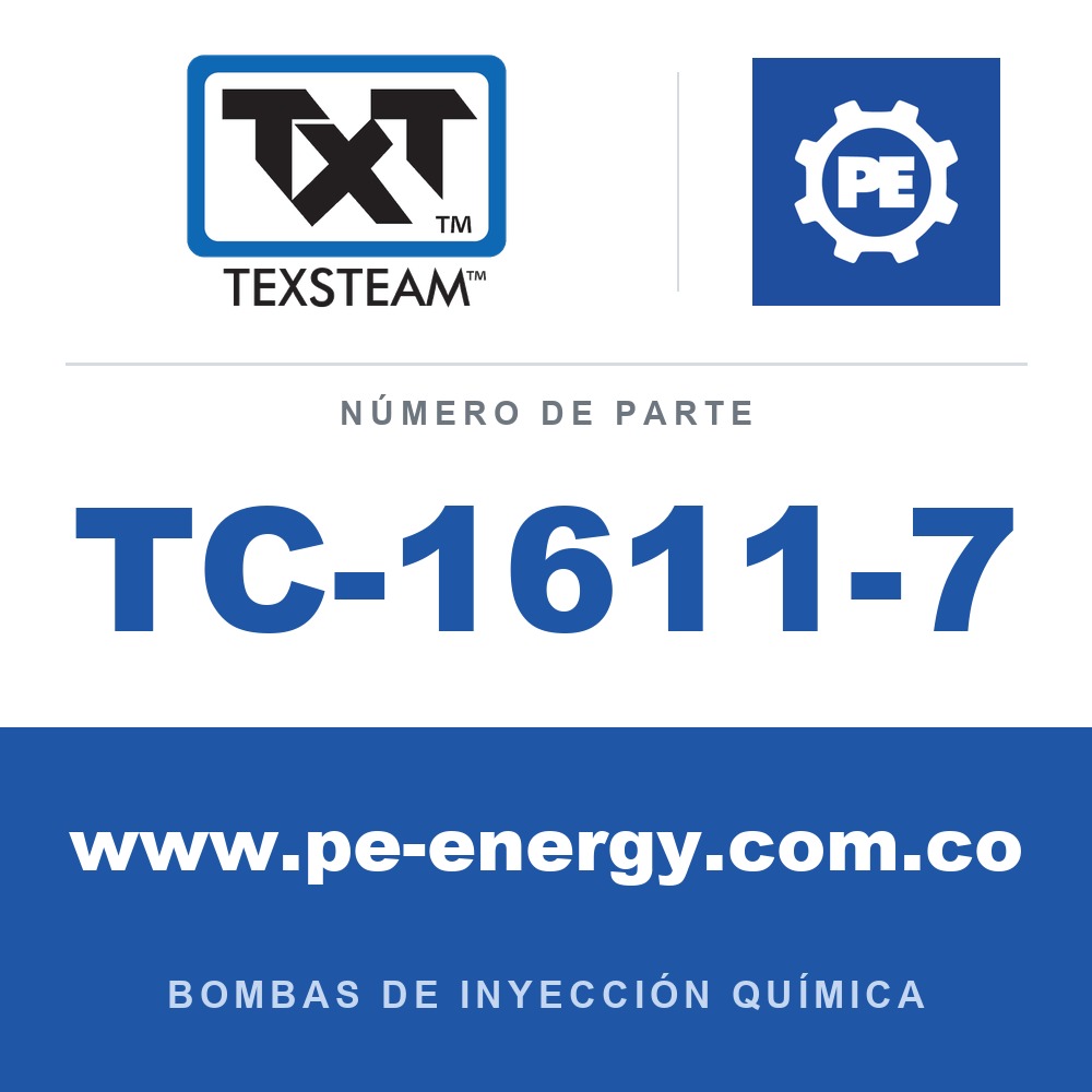 Texsteam TC-1611-7 - Texsteam TC 1611-7 - Cabezal de Bomba para Bomba de Inyección Química