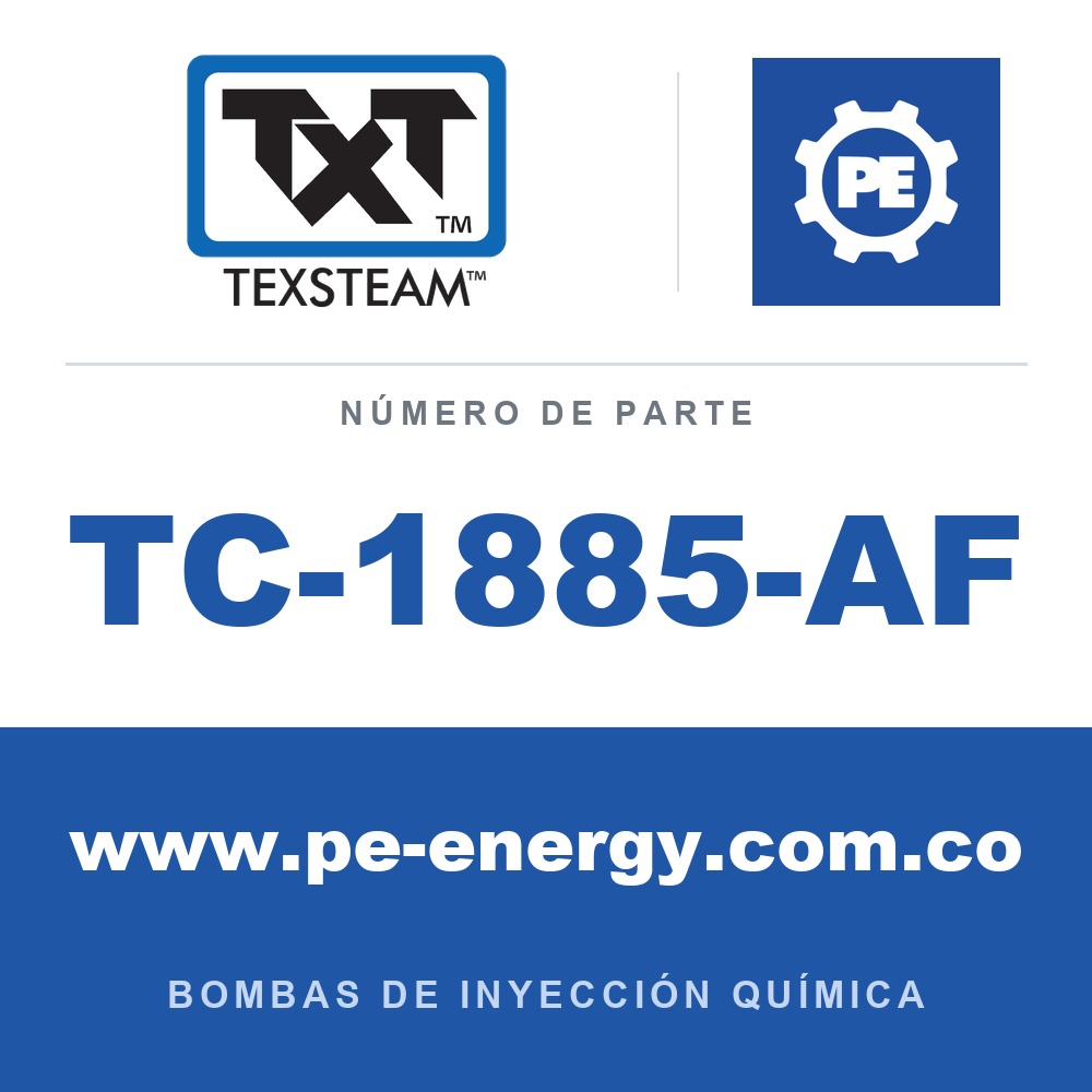 Texsteam TC-1885-AF - Texsteam TC 1885-AF - Cabezal de Bomba para Bomba de Inyección Química