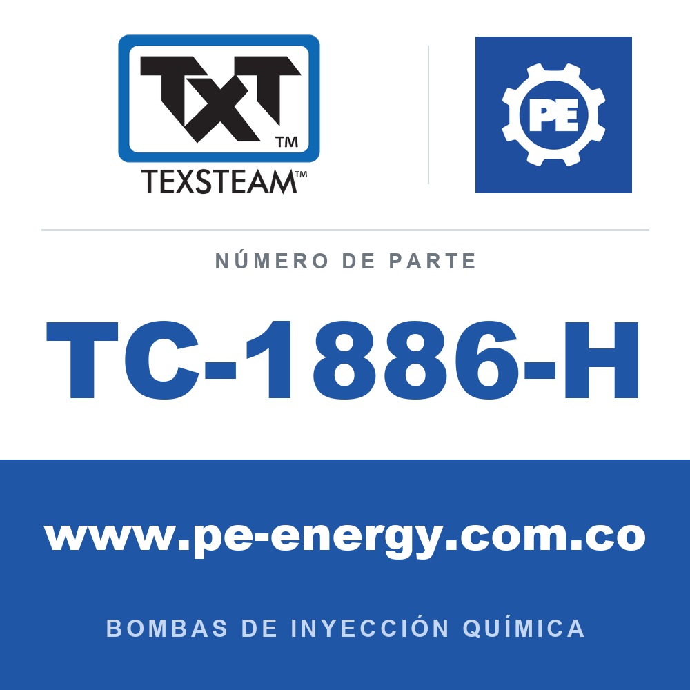 Texsteam TC-1886-H - Texsteam TC 1886-H - Cabezal de Bomba para Bomba de Inyección Química