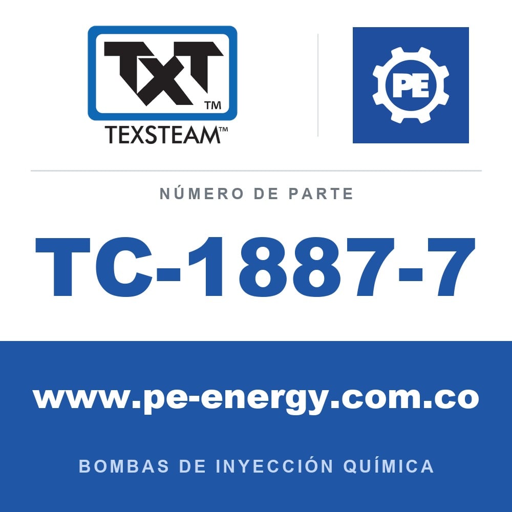 Texsteam TC-1887-7 - Texsteam TC 1887-7 - Cabezal de Bomba para Bomba de Inyección Química