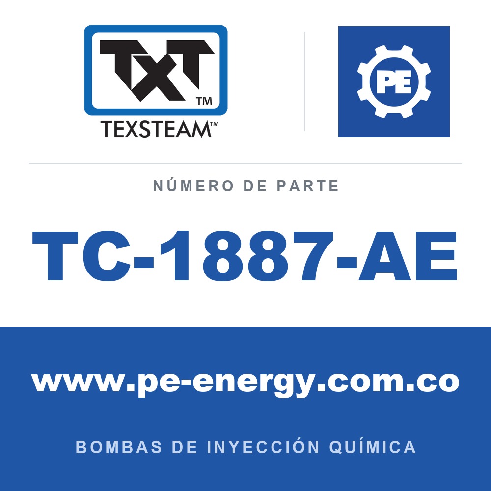 Texsteam TC-1887-AE - Texsteam TC 1887-AE - Cabezal de Bomba para Bomba de Inyección Química