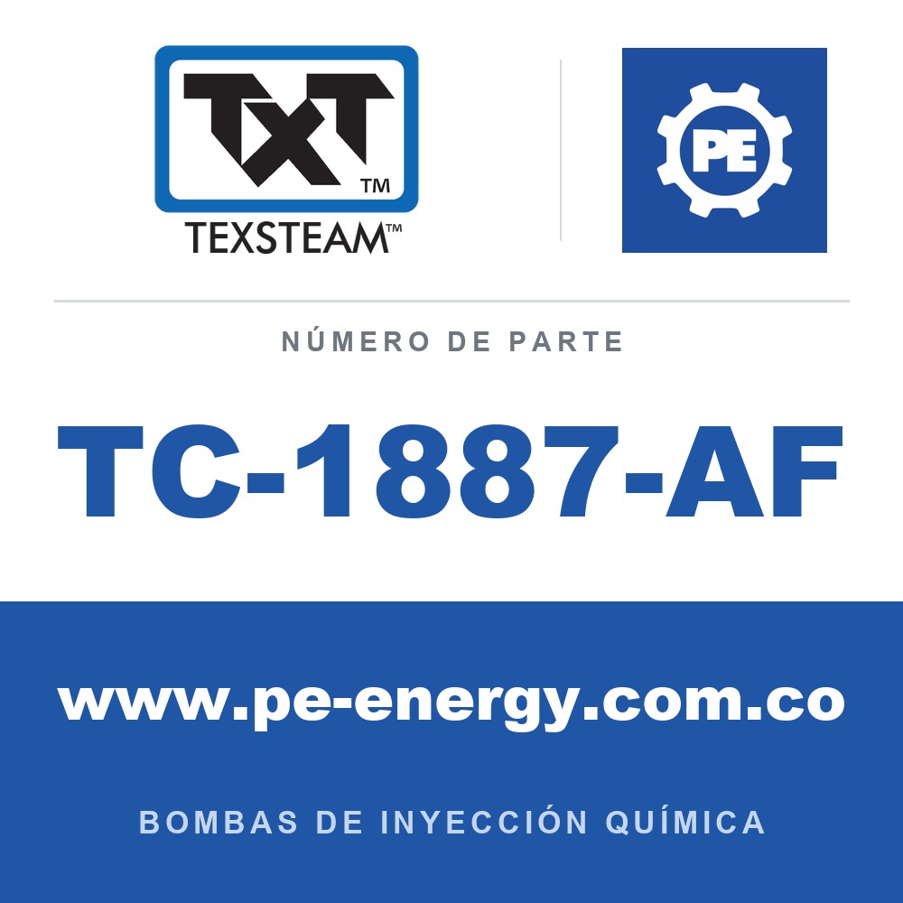 Texsteam TC-1887-AF - Texsteam TC 1887-AF - Cabezal de Bomba para Bomba de Inyección Química
