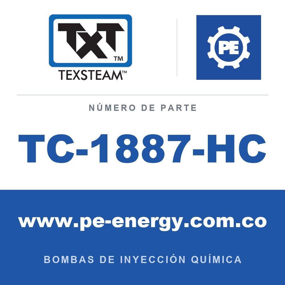 Texsteam TC-1887-HC - Texsteam TC 1887-HC - Cabezal de Bomba para Bomba de Inyección Química