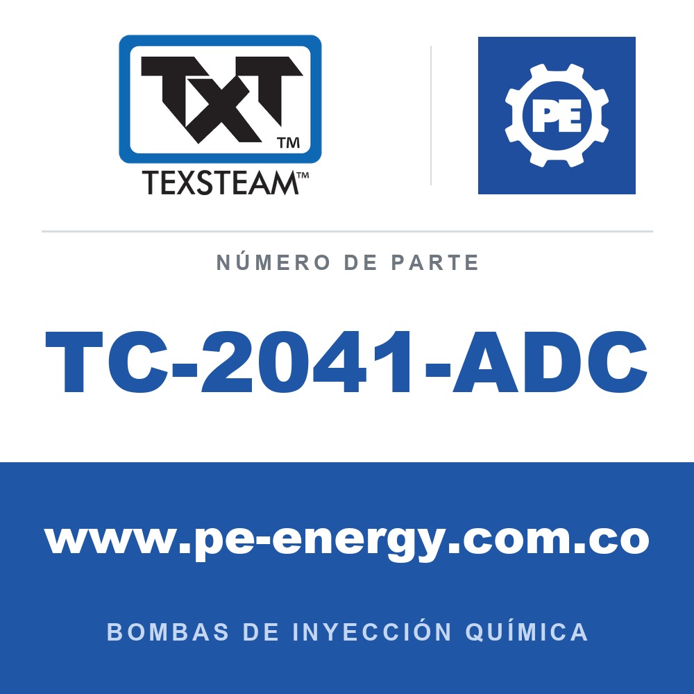 Texsteam TC-2041-ADC - Texsteam TC 2041-ADC - Cabezal de Bomba para Bomba de Inyección Química