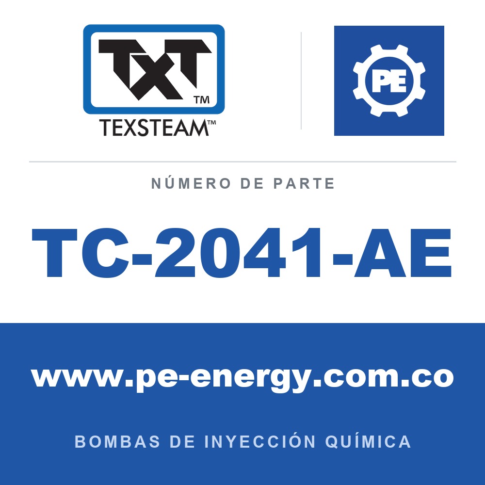 Texsteam TC-2041-AE - Texsteam TC 2041-AE - Cabezal de Bomba para Bomba de Inyección Química