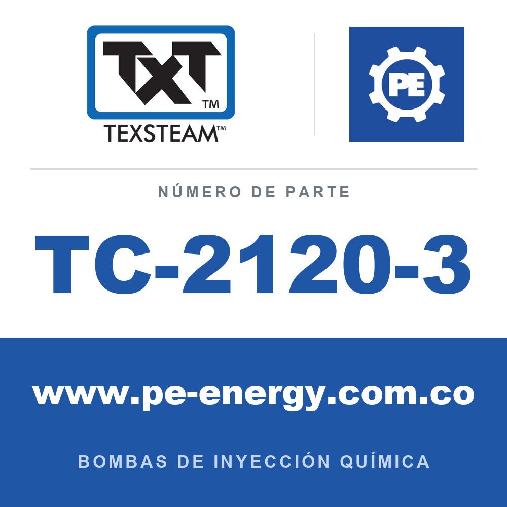 Texsteam TC-2120-3 - Texsteam TC 2120-3 - Cabezal de Bomba para Bomba de Inyección Química