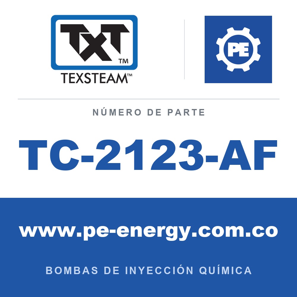 Texsteam TC-2123-AF - Texsteam TC 2123-AF - Cabezal de Bomba para Bomba de Inyección Química