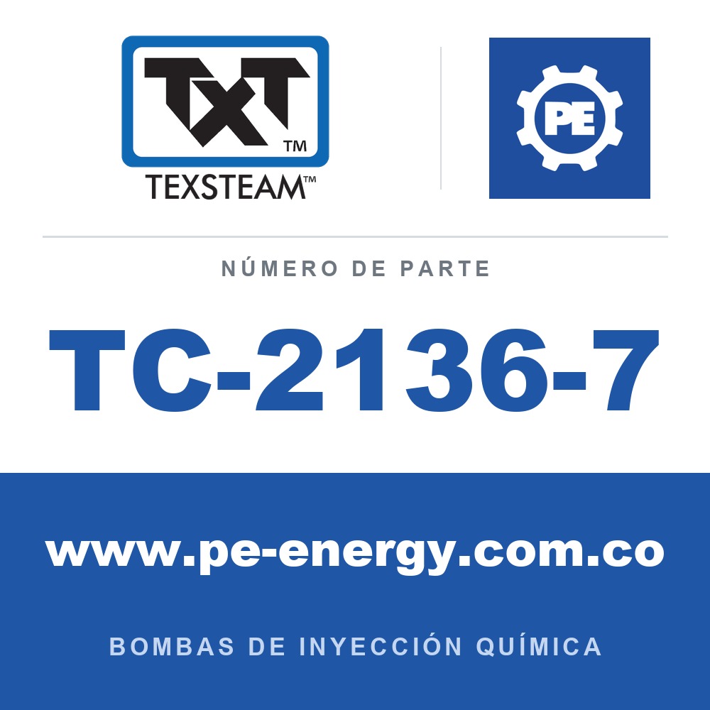 Texsteam TC-2136-7 - Texsteam TC 2136-7 - Cabezal de Bomba para Bomba de Inyección Química