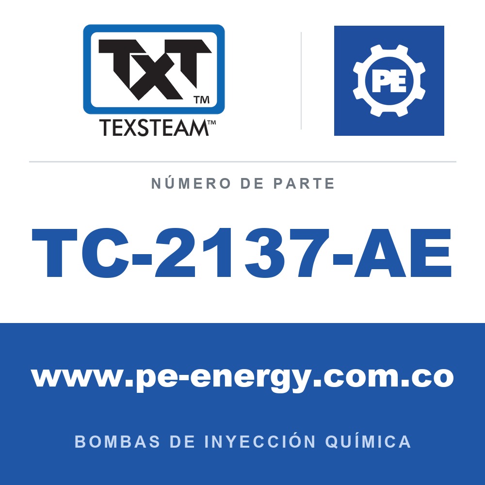 Texsteam TC-2137-AE - Texsteam TC 2137-AE - Cabezal de Bomba para Bomba de Inyección Química