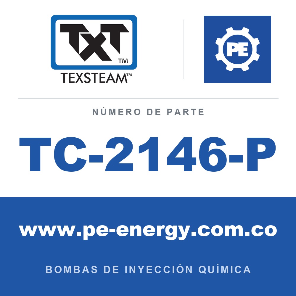 Texsteam TC-2146-P - Texsteam TC 2146-P - Cabezal de Bomba para Bomba de Inyección Química