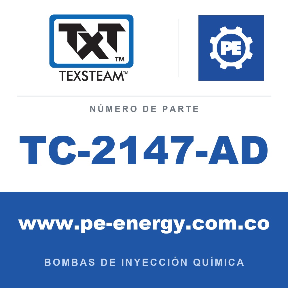 Texsteam TC-2147-AD - Texsteam TC 2147-AD - Cabezal de Bomba para Bomba de Inyección Química