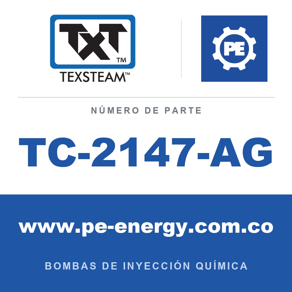 Texsteam TC-2147-AG - Texsteam TC 2147-AG - Cabezal de Bomba para Bomba de Inyección Química