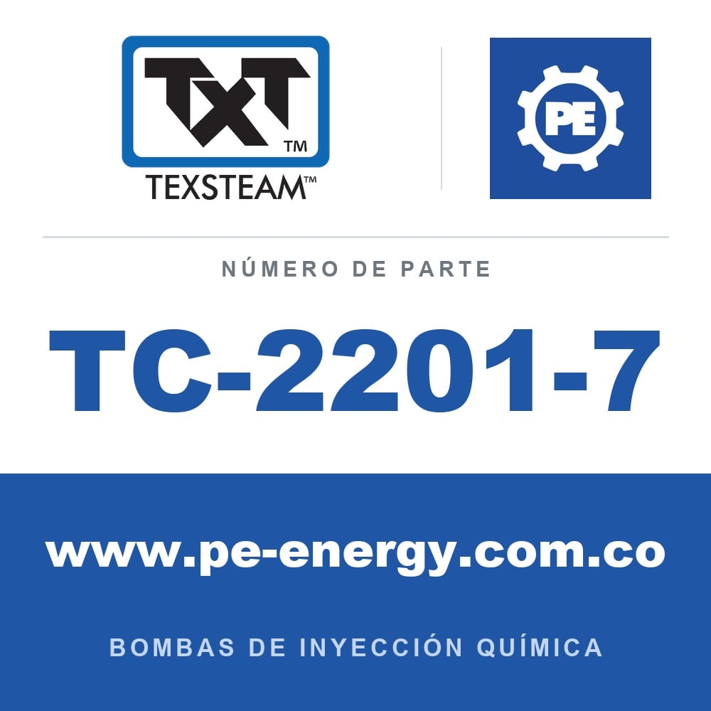Texsteam TC-2201-7 - Texsteam TC 2201-7 - Cabezal de Bomba para Bomba de Inyección Química