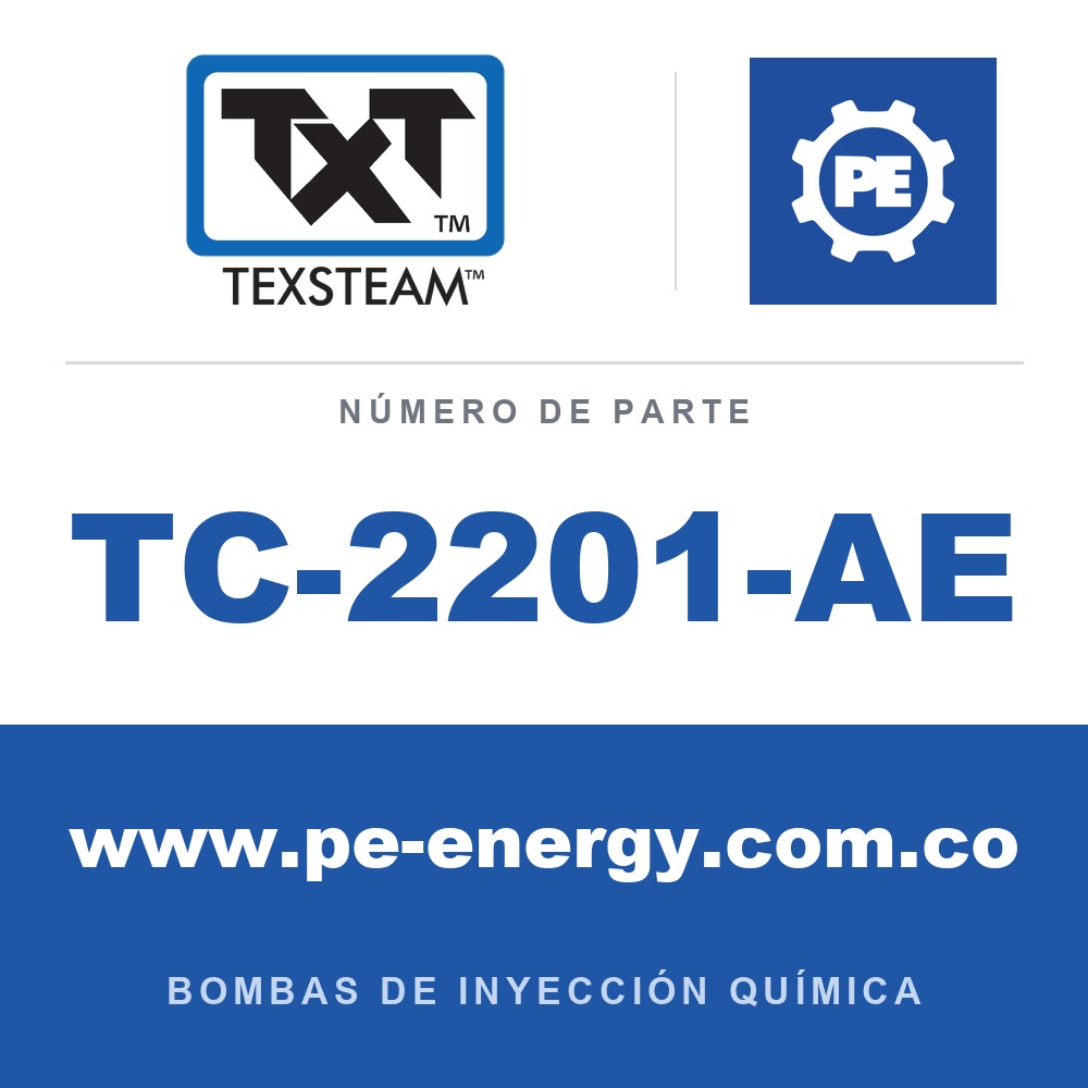 Texsteam TC-2201-AE - Texsteam TC 2201-AE - Cabezal de Bomba para Bomba de Inyección Química