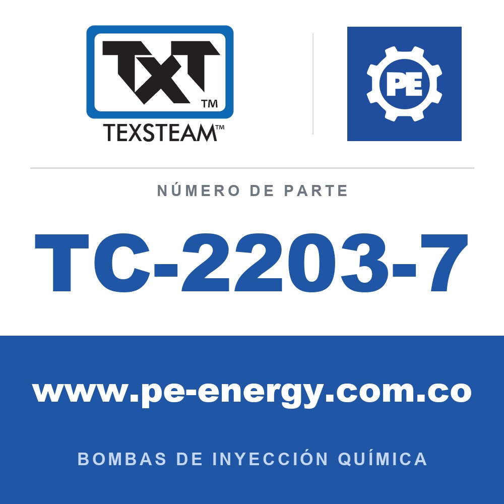 Texsteam TC-2203-7 - Texsteam TC 2203-7 - Cabezal de Bomba para Bomba de Inyección Química