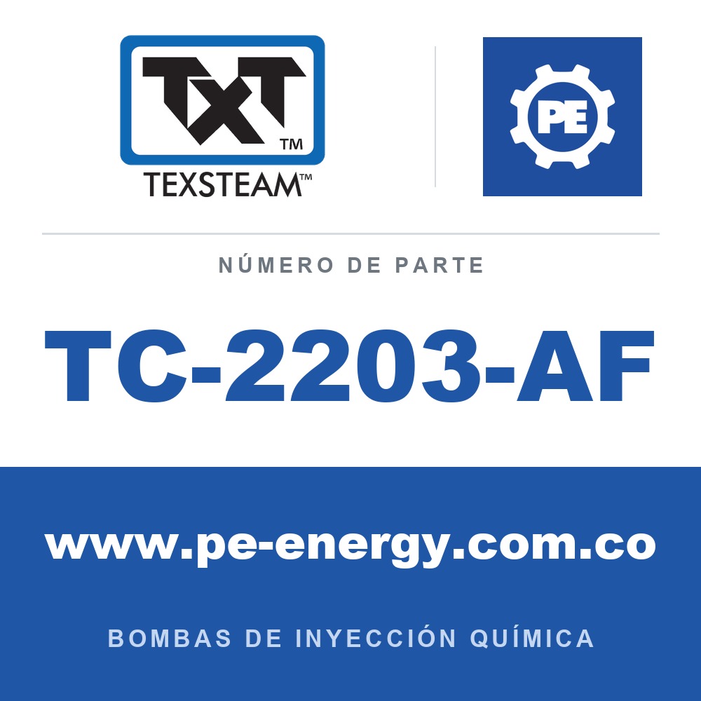 Texsteam TC-2203-AF - Texsteam TC 2203-AF - Cabezal de Bomba para Bomba de Inyección Química