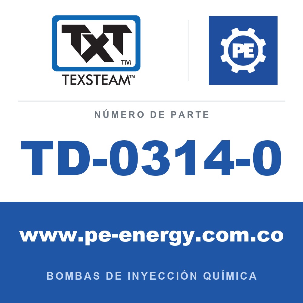 Texsteam TD-0314-0 - Texsteam TD 0314-0 - Componente de Émbolo para Bomba de Inyección Química