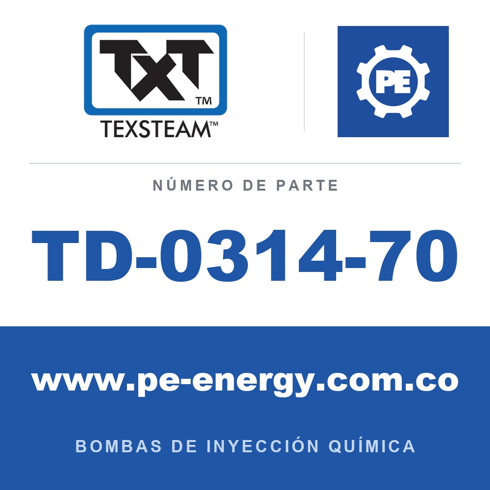 Texsteam TD-0314-70 - Texsteam TD 0314-70 - Componente de Émbolo para Bomba de Inyección Química