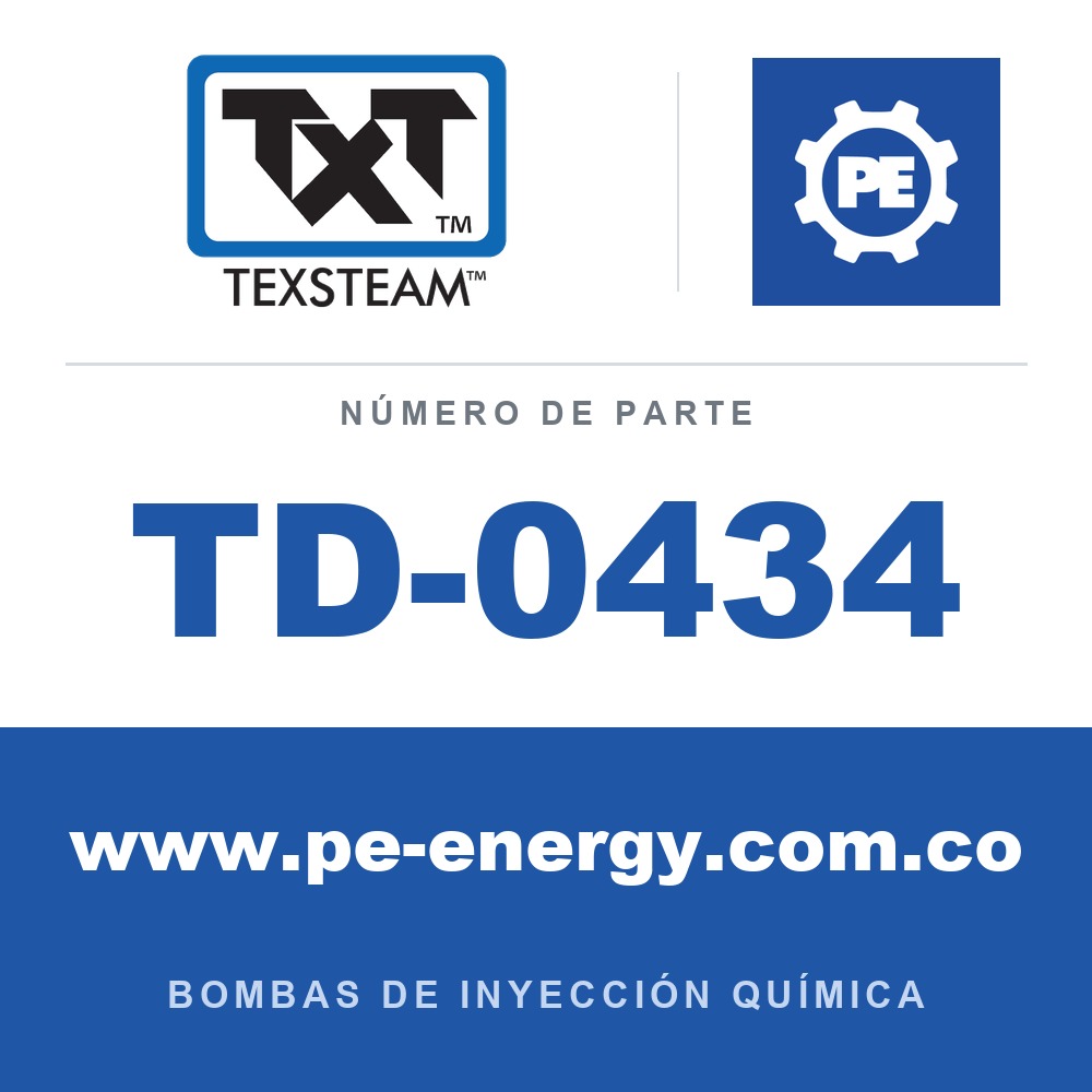 Texsteam TD-0434 - Texsteam TD 0434 - Componente de Émbolo para Bomba de Inyección Química