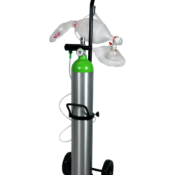 Carro de oxígeno de emergencia LIFE LIFE-ECART-025, carro E con regulador de oxígeno de 0-25 LPM y bolsa Ambu