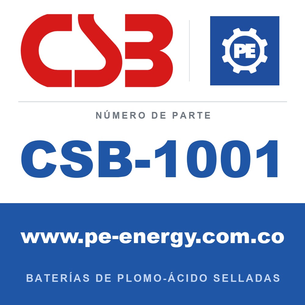 CSB Battery CSB-1001 - CSB-1001 Paquete de batería de reemplazo, reemplaza RBC4, 1 x GP12120F2 12V 12Ah