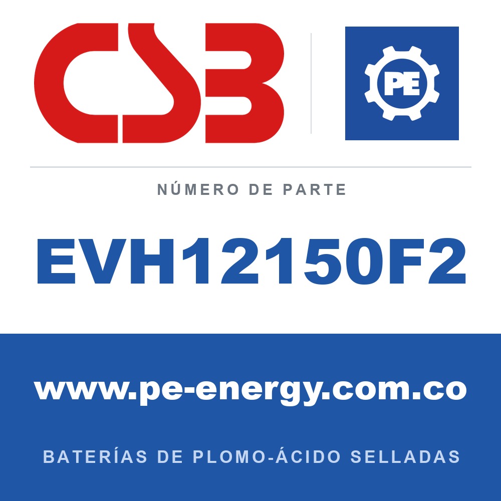 CSB Battery EVH12150F2 - CSB EVH12150F2 Batería de plomo-ácido sellada 12V 15Ah