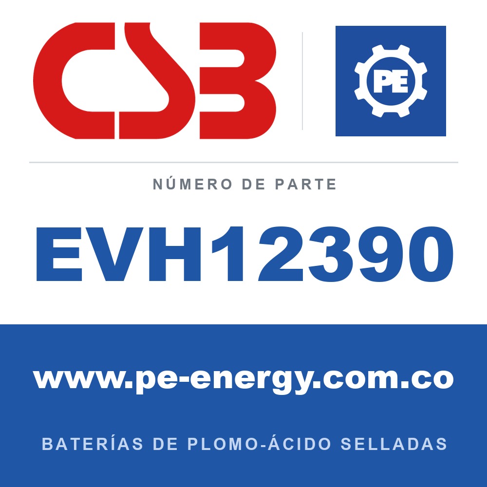 CSB Battery EVH12390 - CSB EVH12390 Batería de plomo-ácido sellada 12V 39Ah