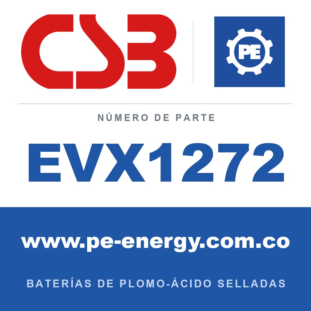 CSB Battery EVX1272 - CSB EVX1272 Batería de plomo-ácido sellada 12V 7.2Ah