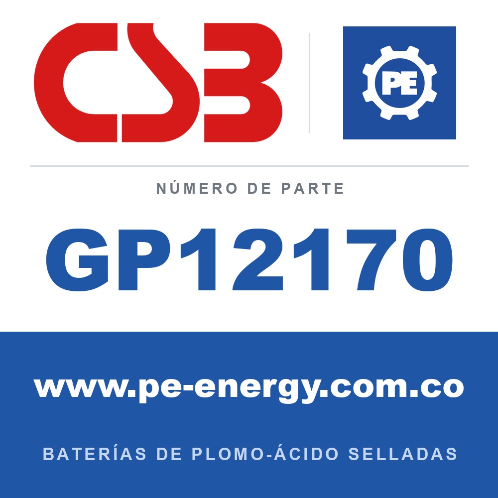 CSB Battery GP12170 - CSB GP12170 Batería de plomo-ácido sellada 12V 17Ah