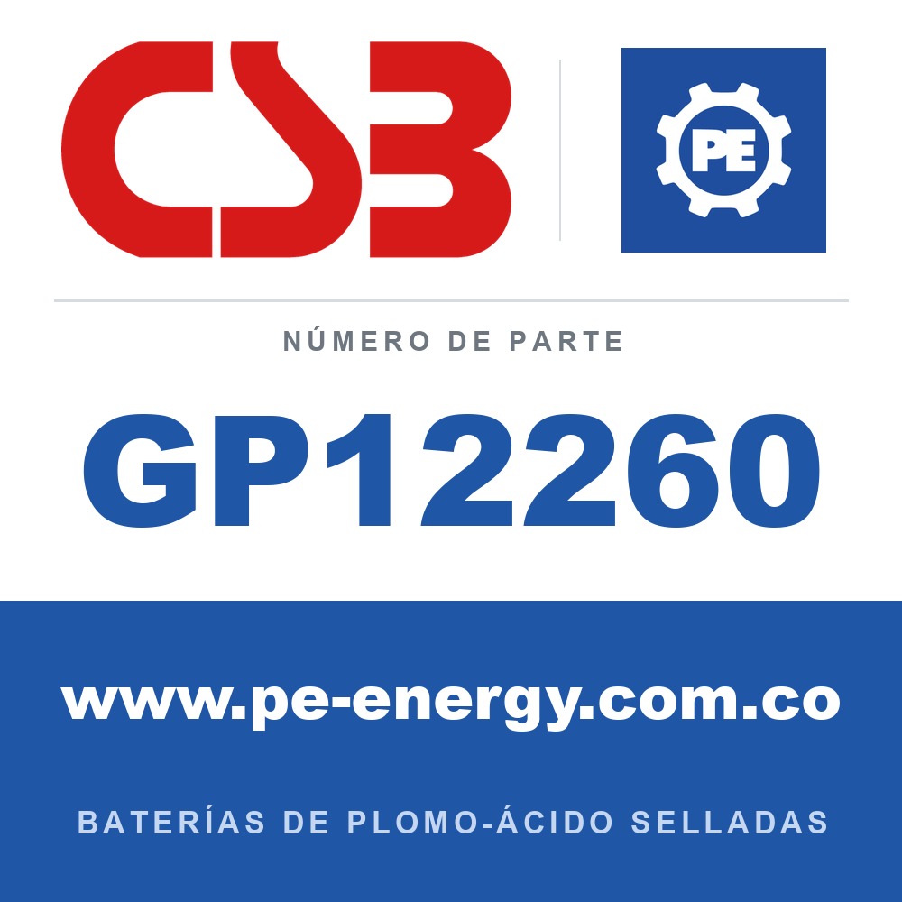 CSB Battery GP12260 - CSB GP12260 Batería de plomo-ácido sellada 12V 26Ah