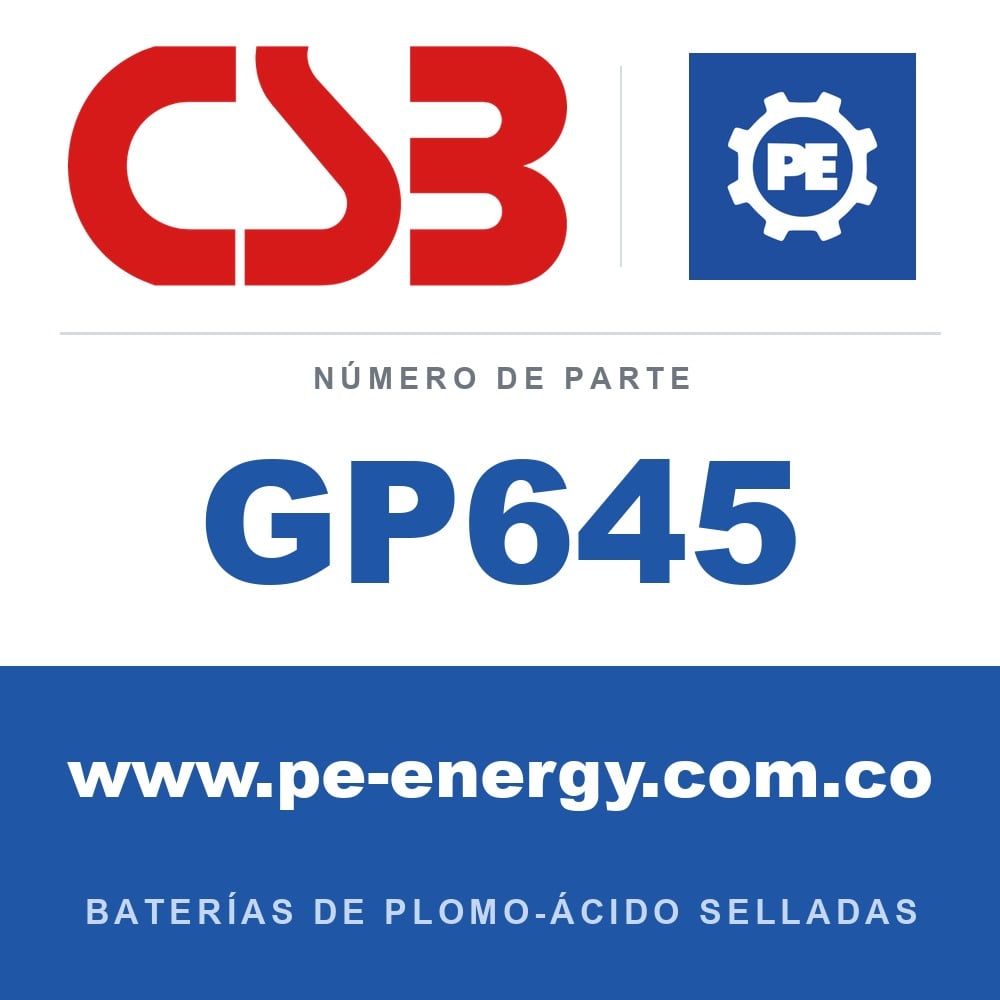 CSB Battery GP645 - CSB GP645 Batería de plomo-ácido sellada 6V 4.5Ah