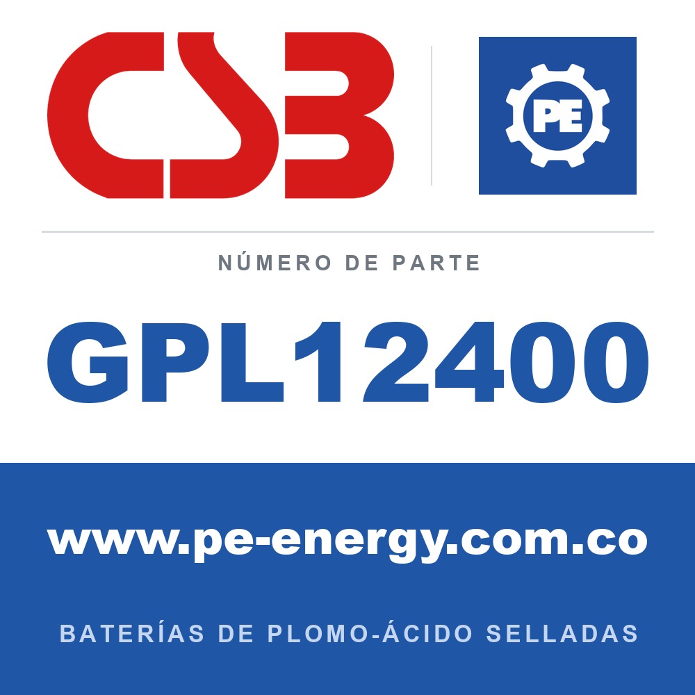 CSB Battery GPL12400 - CSB GPL12400 Batería de plomo-ácido sellada 12V 40Ah