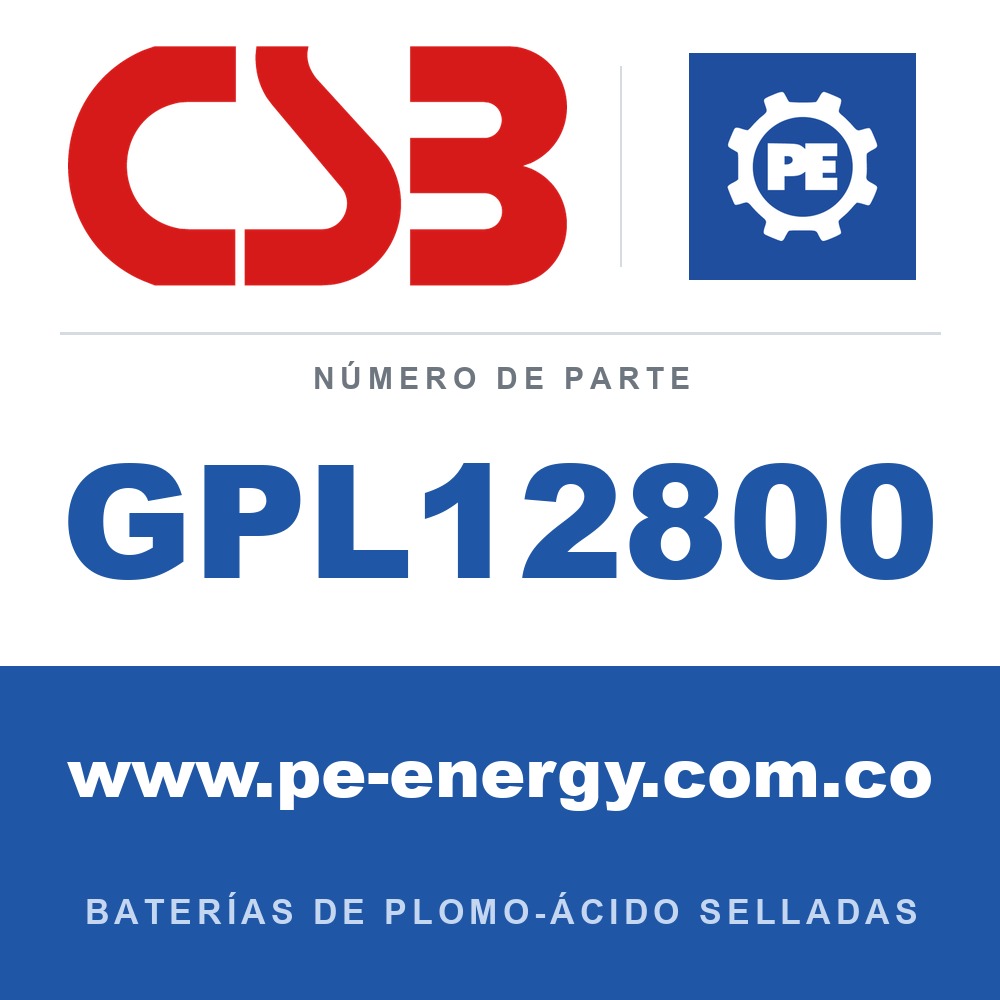 CSB Battery GPL12800 - CSB GPL12800 Batería de plomo-ácido sellada 12V 75Ah
