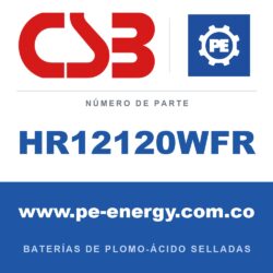 CSB Battery HR12120WFR - CSB HR12120WFR Batería de plomo-ácido sellada 12V 30Ah, carcasa ignífuga