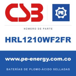 CSB Battery HRL1210WF2FR - CSB HRL1210WF2FR Batería de plomo-ácido sellada 12V 2.3Ah, carcasa ignífuga