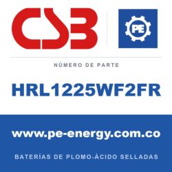 CSB Battery HRL1225WF2FR - CSB HRL1225WF2FR Batería de plomo-ácido sellada 12V 5.8Ah, carcasa ignífuga