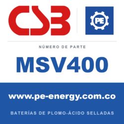 CSB Battery MSV400 - CSB MSV400 Celda de batería VRLA 2V 400Ah, carcasa ignífuga