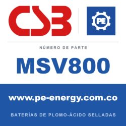 CSB Battery MSV800 - CSB MSV800 Celda de batería VRLA 2V 800Ah, carcasa ignífuga