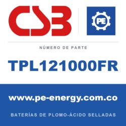 CSB Battery TPL121000FR - CSB TPL121000FR Batería de plomo-ácido sellada 12V 107Ah, caja retardante de llama