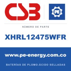 CSB Battery XHRL12475WFR - CSB XHRL12475WFR Batería de plomo-ácido sellada 12V 119Ah, carcasa ignífuga